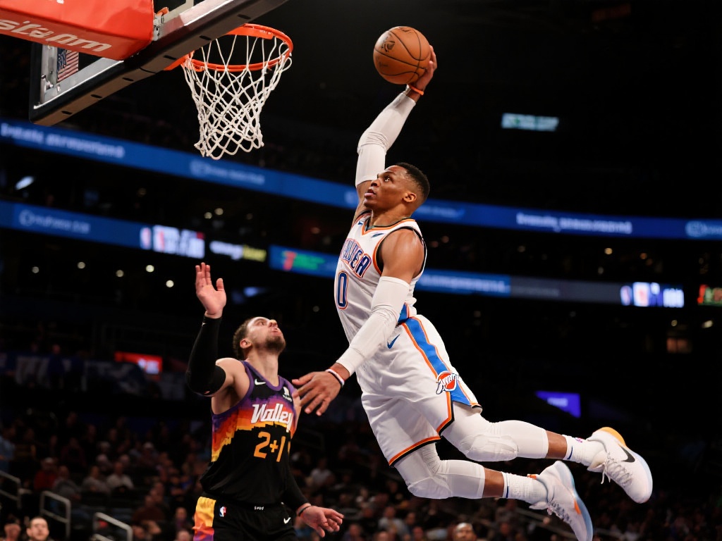 更令人惊叹的是，他在完成拉杆上篮的同时还