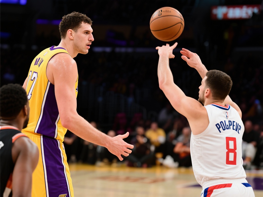 祖巴茨巧妙手递手配合再献掩护,助波格丹三分命中,贡献10分7板5助 在比赛中,祖巴茨展现了他作为一名内线球员